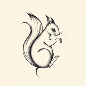 Feminine Squirrel Tattoo