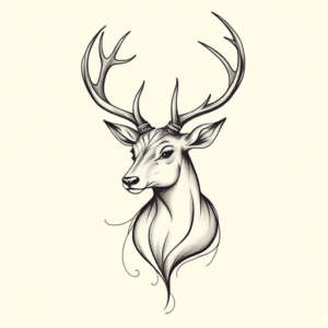 Feminine Stag Tattoo