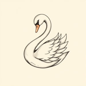 Feminine Swan Tattoo