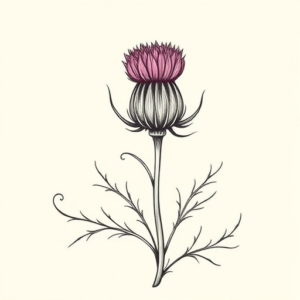 Feminine Thistle Tattoo
