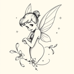 Feminine Tinkerbell Tattoo