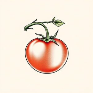Feminine Tomato Tattoo