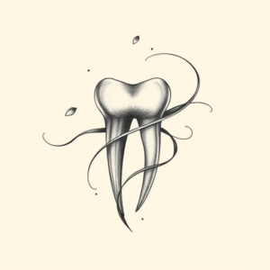 Feminine Tooth Tattoo