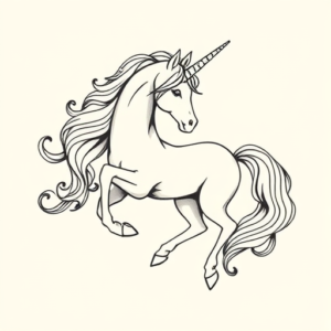 Feminine Unicorn Tattoo