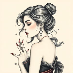 Feminine Vampire Tattoo