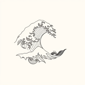 Feminine Wave Tattoo