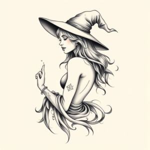Feminine Wizard Tattoo