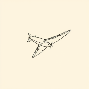 Fine Line Airplane Tattoo