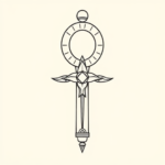 Fine Line Ankh Tattoo