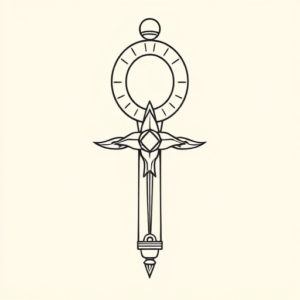 Fine Line Ankh Tattoo