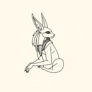Fine Line Anubis Tattoo