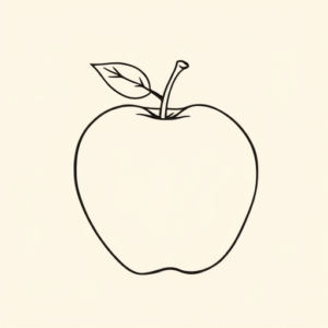 Fine Line Apple Tattoo