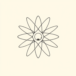 Fine Line Atomic Tattoo