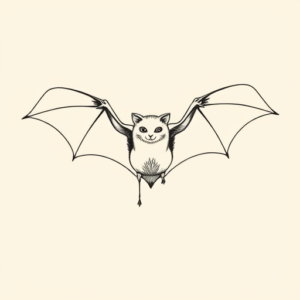 Fine Line Bat Tattoo