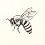 Fine Line Bee Tattoo