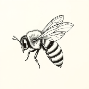 Fine Line Bee Tattoo