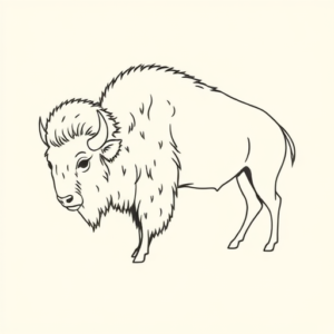Fine Line Bison Tattoo