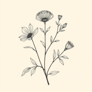 Fine Line Botanical Tattoo