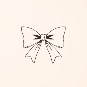 Fine Line Bow Tattoo