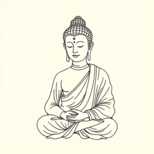 Fine Line Buddha Tattoo