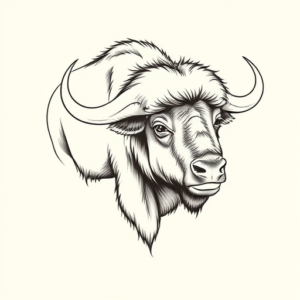 Fine Line Buffalo Tattoo