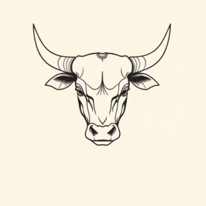 Fine Line Bull Tattoo