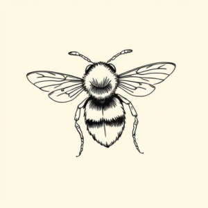 Fine Line Bumblebee Tattoo
