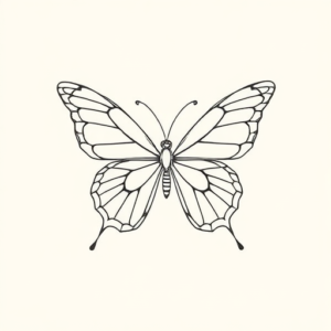 Fine Line Butterfly Tattoo