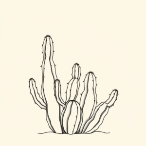 Fine Line Cactus Tattoo