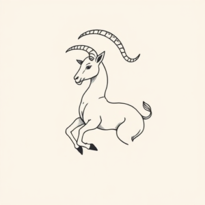 Fine Line Capricorn Tattoo