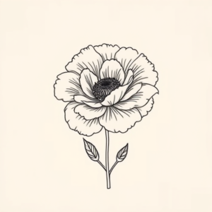 Fine Line Carnation Tattoo