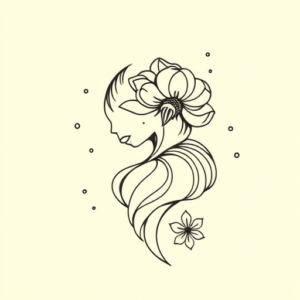 Fine Line Cartoon Tattoo