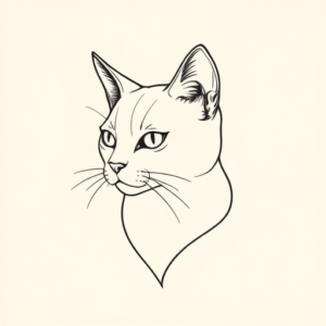 Fine Line Cat Tattoo
