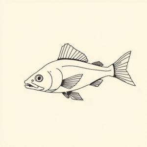 Fine Line Catfish Tattoo