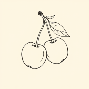 Fine Line Cherry Tattoo