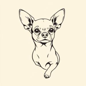 Fine Line Chihuahua Tattoo