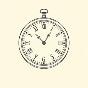 Fine Line Clock Tattoo