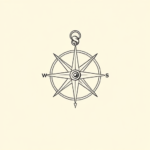 Fine Line Compass Tattoo