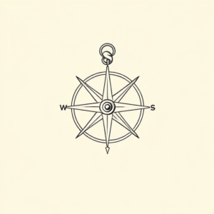 Fine Line Compass Tattoo