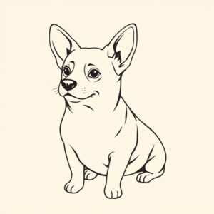 Fine Line Corgi Tattoo