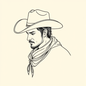 Fine Line Cowboy Tattoo