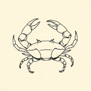Fine Line Crab Tattoo