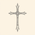 Fine Line Cross Tattoo