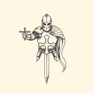 Fine Line Crusader Tattoo