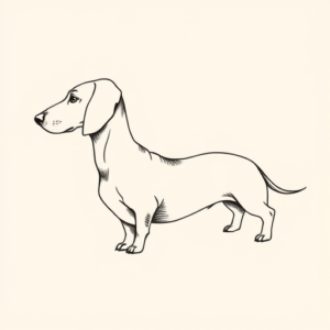 Fine Line Dachshund Tattoo
