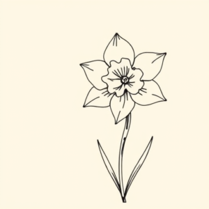 Fine Line Daffodil Tattoo