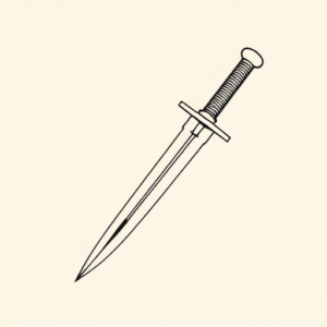 Fine Line Dagger Tattoo