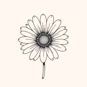 Fine Line Daisy Tattoo