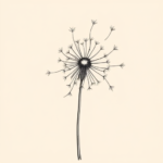 Fine Line Dandelion Tattoo