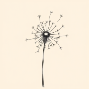 Fine Line Dandelion Tattoo